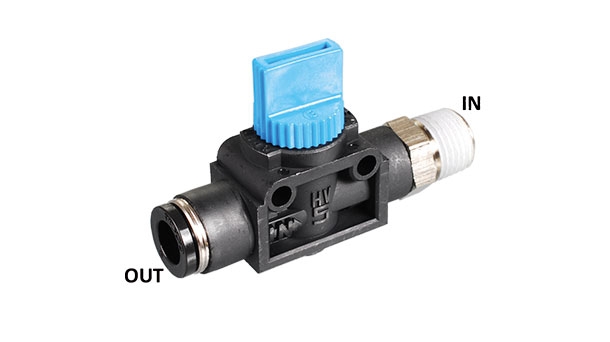 3/2-way manual shut-off valves with quick fitting / threaded connection