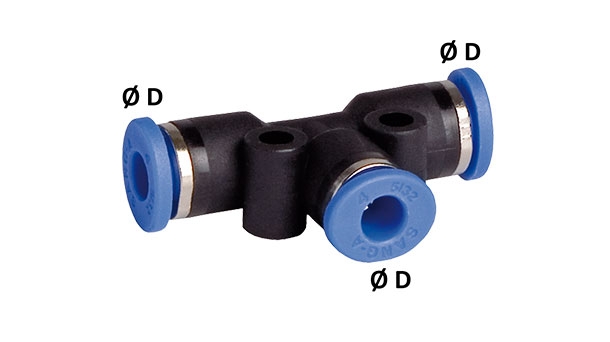 Equal tube tee connectors