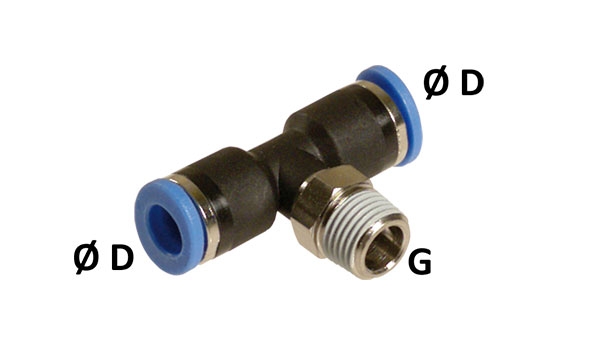 Mini male branch equal tee connectors