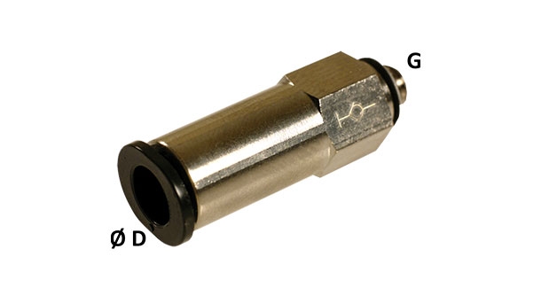 Straight male stud connectors with cut-off valve