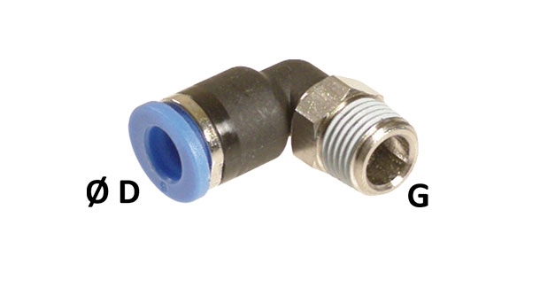 Mini male elbow connectors